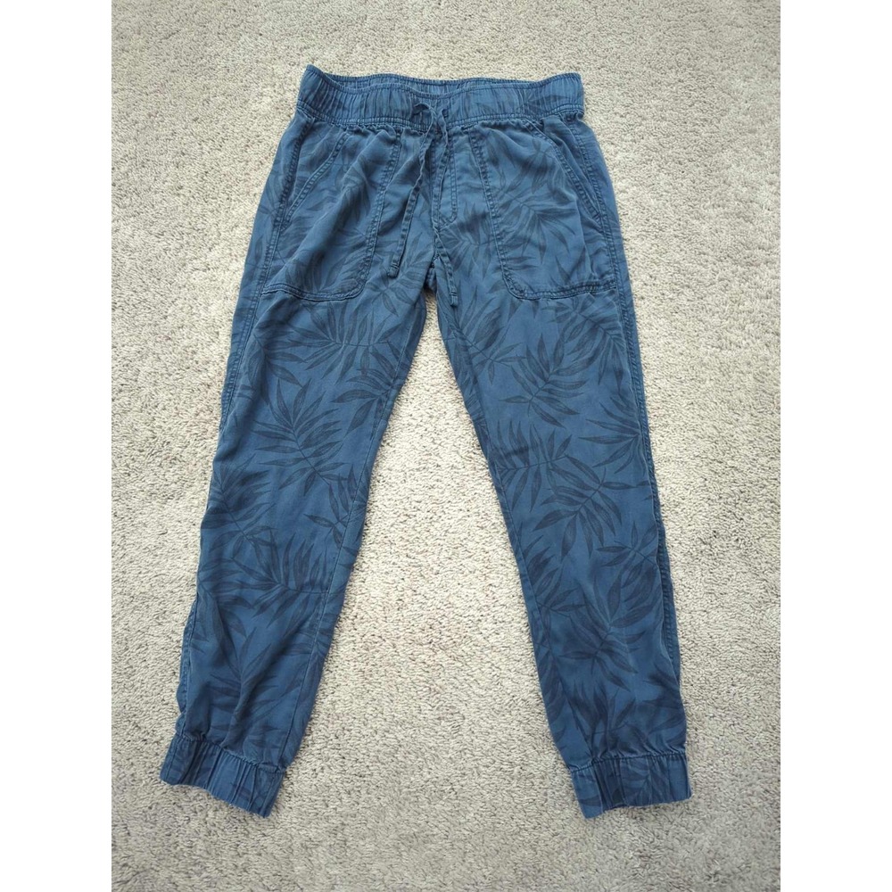 Orvis Pants Womens Small Blue Tropical Mid Rise Pull On Tapered Jogger Classic